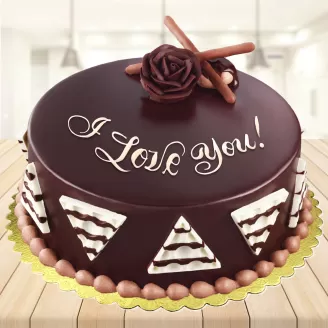 I LOVE U Chocolate Cake