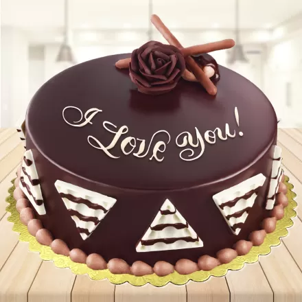 I LOVE U Chocolate Cake
