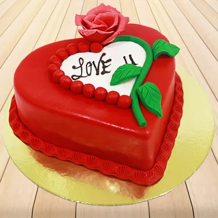 Delicious Heart Shape Strawberry Cake