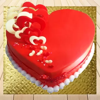 Strawberry Heart Shape Cake For Lover