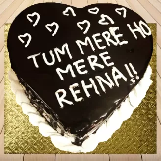 Made For Each Other Heart Shape Cake