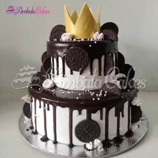 2-Tier Crown Cake delivered in Panjokhara