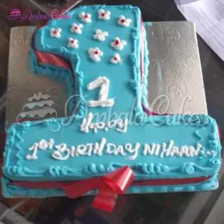 1st Birthday Digit Cream Cake Delivered In Barara