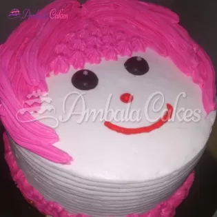 Cute Girl Design Cake Delivered In Yamuna Nagar
