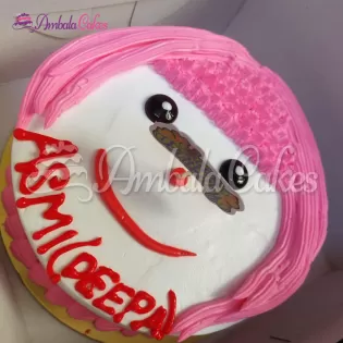 Cute Girl Design Cake Delivered In Lalru