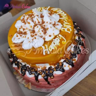 Designer Butterscotch 2 Tier Cake Delivered In Mullana