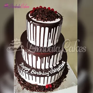 3 Tier Chocolate Cake Delivered in Jagadhari