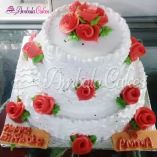 3 Tier Vanilla Cake Delivered in Naraingarh