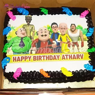 Motu Patlu Photo Cake Delivered in Ambala City