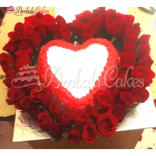 Beautiful Rose cake delivered in Ambala City