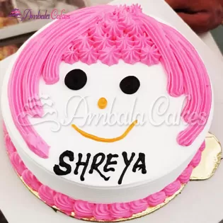 Cute Girl face Cake Delivered Derrabasi