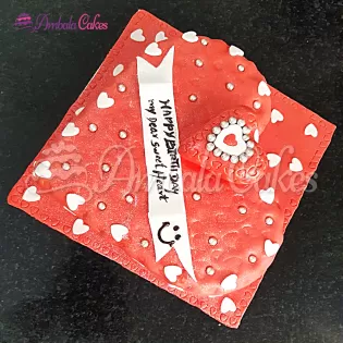 Heart Shape Rainbow Cake Delivered in Ambala City