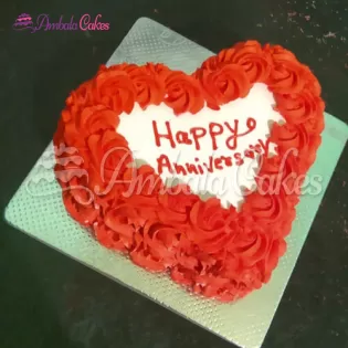 Heart Shape Rose Cake Delivered in Mohra