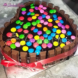 Kitkat Gems loaded cake Delivered in Saha
