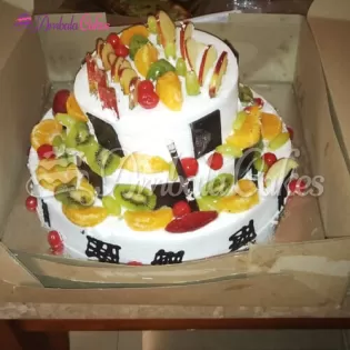 Multi Deco Fruit 3 Tier Cake 4 kg Delivered In Ambala Cantt