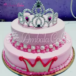 Princess Fondant 2 Tier Cake Delivered in Panjokhara