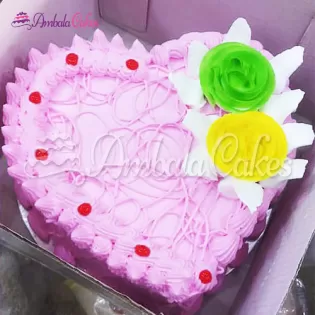 Strawberry Heart Shape Cake Delivered in Ambala City