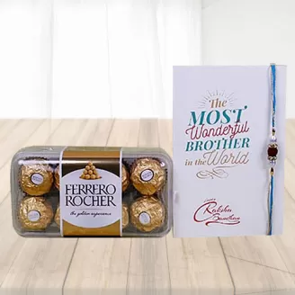 Ferrero Rocher Chocolate With Rakhi Card